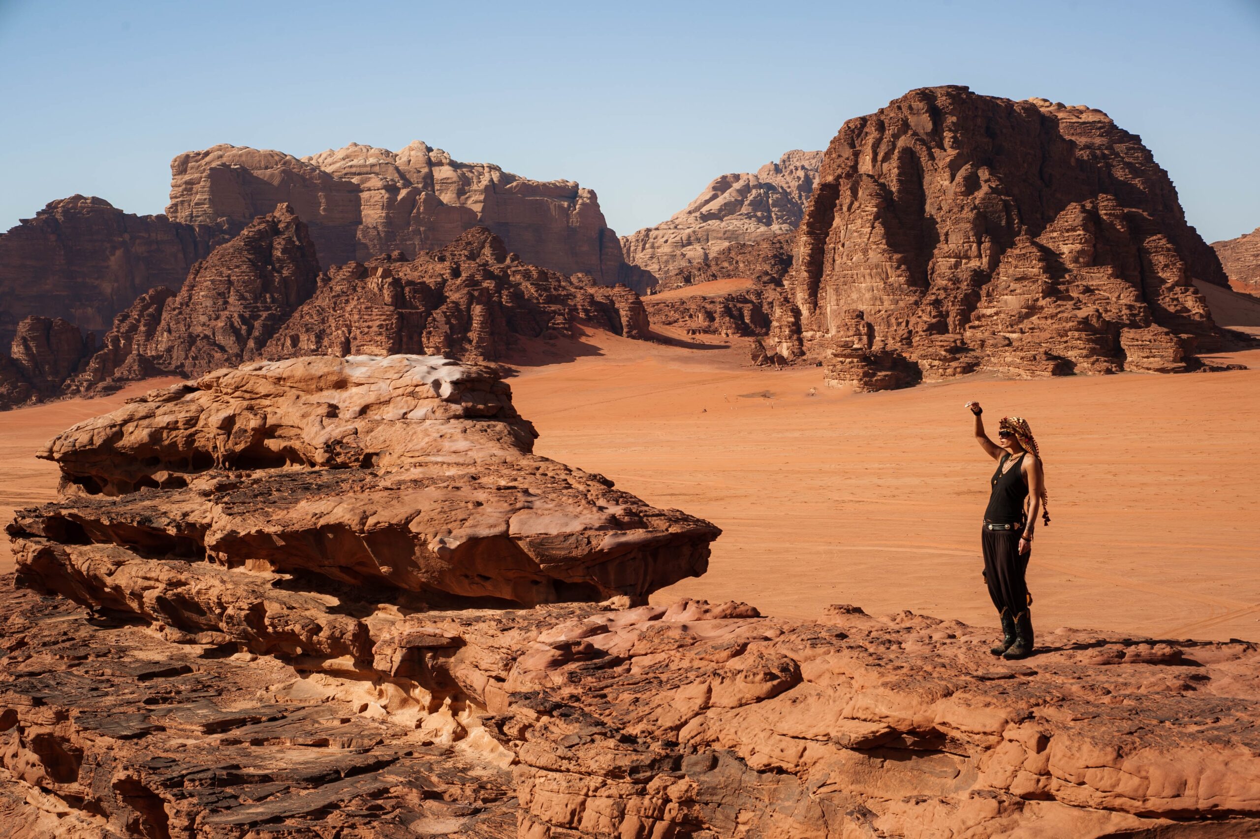 spectacular desert wilderness in Jordan – the magnificent landscape – “Wadi Rum”, also known as the Valley of the Moon