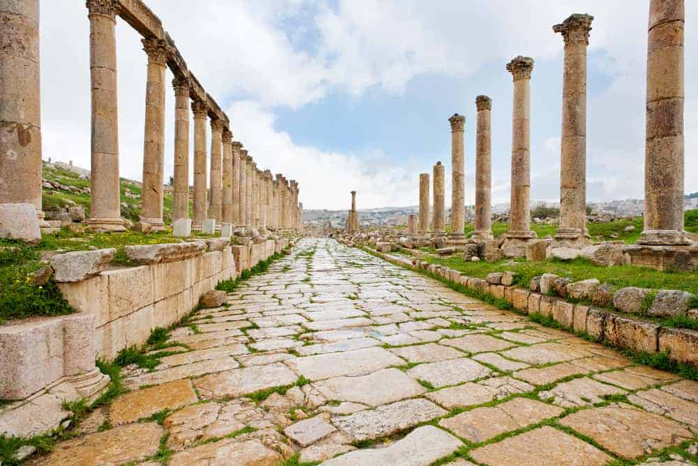 The Cardo Colonnaded Street of Jerash.